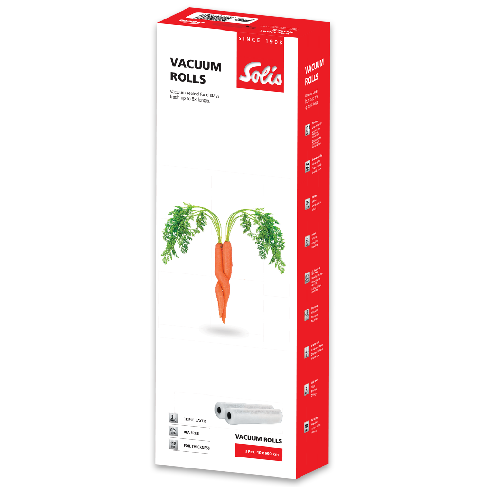 Rouleaux sous vide Solis - 40 x 600 cm (2 pces) Compatible seulement avec le Solis Vac Prestige Maxi